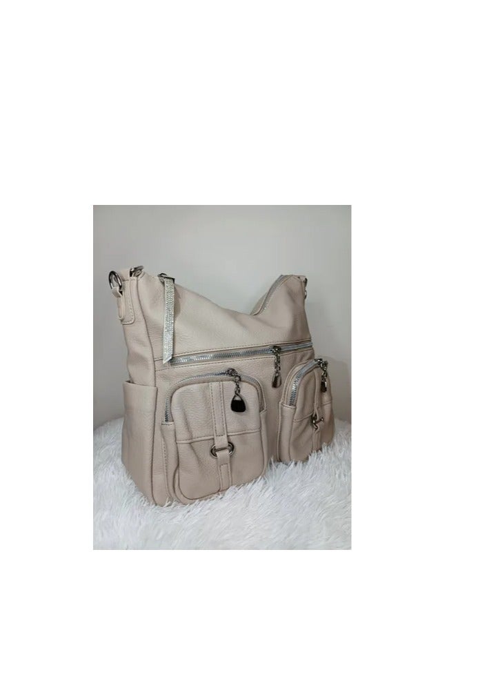 Women’s Faux Leather Shoulder Bag with Multiple Pockets – Elegant and Practical for Daily Use and Students - Image 2