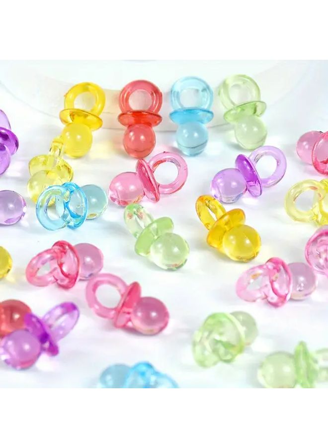 Blue Pink Mini Acrylic Pacifier Gender Reveal Table Scatters 50pcs Baby Shower Birthday Party Decorations - Image 2