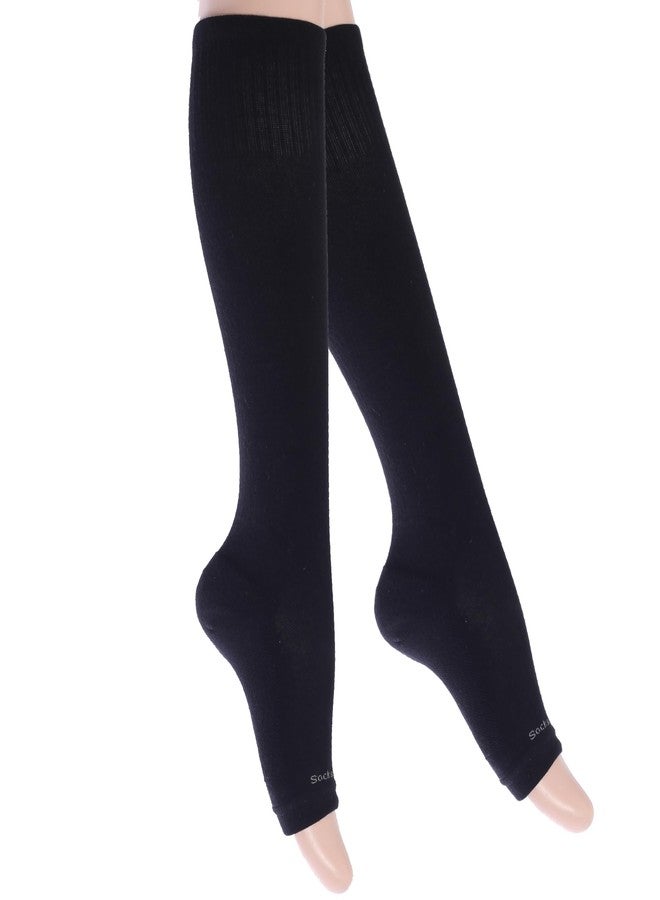 SocksLane Toeless Cotton Compression Socks for Women & Men. 15-20 mmHg Knee-High Support - 1 pair - Image 1