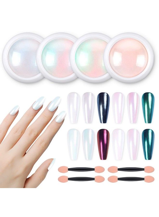 Artdone Chrome Nail Powder Metallic Mirror Effect Pigment Chrome Iridescent Aurora Nail Glitter Mermaid Pearl Glitter Dust Kit For Gel Polish Nail Art Decoration Resin Craft… - Image 1