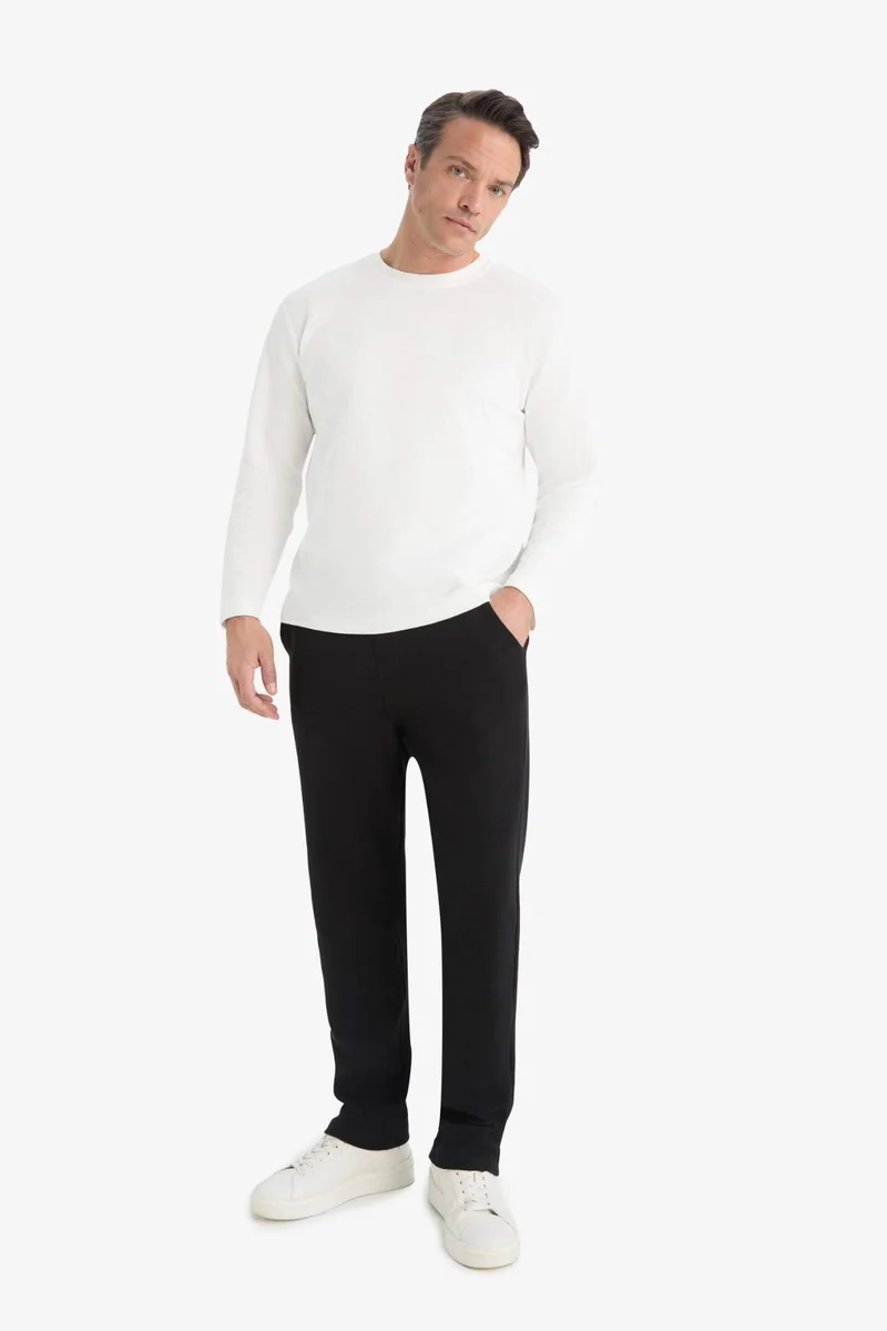 Defacto  Regular Fit Pocketed Straight Leg Cotton Sweatpants for Men | Best Price UAE