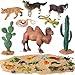 MiniInflat 25 Pcs Desert Animals Figures Set for School Projects Desert Diorama Toys Supplies for Kids with Camel Cactuses Resin Bugs Insects Animals Model for Cake Toppers Birthday Gift Party Favor - Image 2