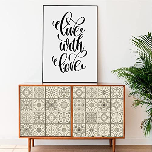 ELTON Morrocon Spanish Tile Decals for Table Wall Stairs Bathroom & Kitchen Self Adhesive Easy to Apply Just Peel & Stick (5 X 5 Inch 36 pic, Color a)-Polyvinyl Chloride - Image 2