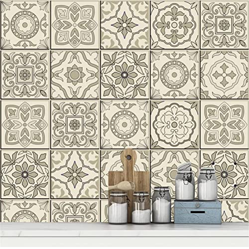 ELTON Morrocon Spanish Tile Decals for Table Wall Stairs Bathroom & Kitchen Self Adhesive Easy to Apply Just Peel & Stick (5 X 5 Inch 36 pic, Color a)-Polyvinyl Chloride - Image 1