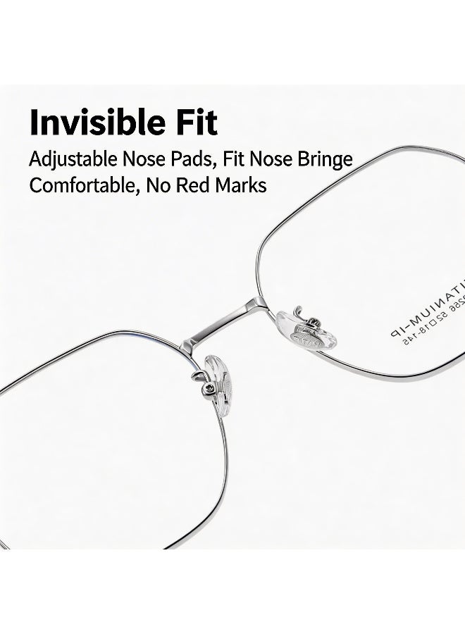بوكيلار نظارات قراءة PUKCLAR بدون وصفة طبية إطار تيتانيوم نقي خفيفة鼻托 قابلة للتعديل أعمال أزياء للرجال والنساء للإمارات والسعودية - Image 5