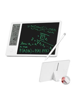 Y&D Desktop LCD Writing Tablet Drawing Pad with Digital Alarm Clock and Calendar Electronic Bulletin Board Memo Temperature Humidity for Kids Bedroom Office School  - Image 1