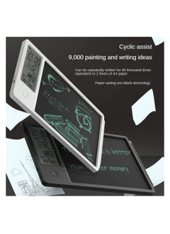 Y&D Desktop LCD Writing Tablet Drawing Pad with Digital Alarm Clock and Calendar Electronic Bulletin Board Memo Temperature Humidity for Kids Bedroom Office School  - Image 3
