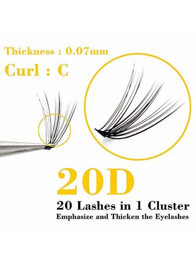 IECILI Individual Lashes/Lash Clusters 240pcs 9-14mm Cluster Eyelash Extensions /12 Roots/C Curl /0.07mm Cluster Lashes/Faux Mink Lash Extensions (C Curl, 20D Cluster Lashes)  - Image 3