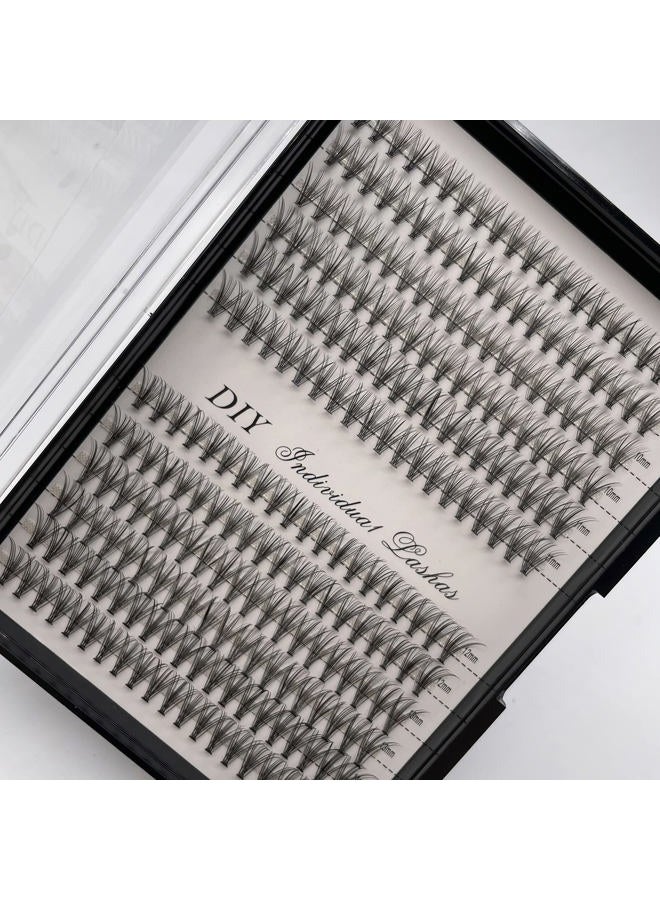 IECILI Individual Lashes/Lash Clusters 240pcs 9-14mm Cluster Eyelash Extensions /12 Roots/C Curl /0.07mm Cluster Lashes/Faux Mink Lash Extensions (C Curl, 20D Cluster Lashes)  - Image 1