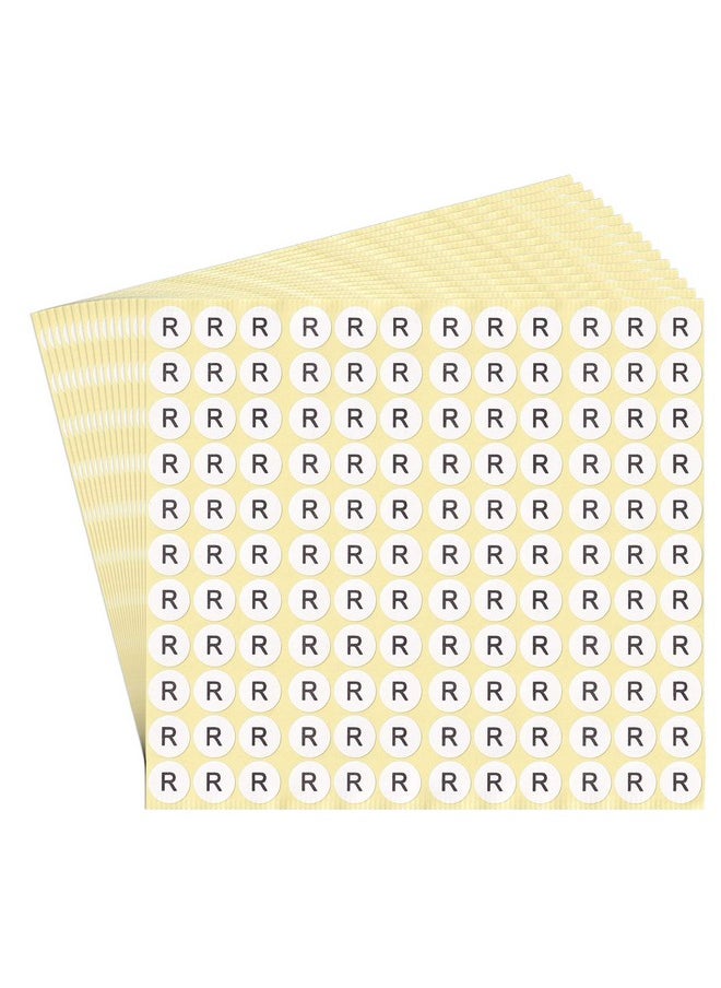 dealzEpic - Alphabet Stickers Of The Letter R - Small Round Paper Self-Adhesive Peel And Stick Letter Labels - Set Of 15 Sheets  - Image 1