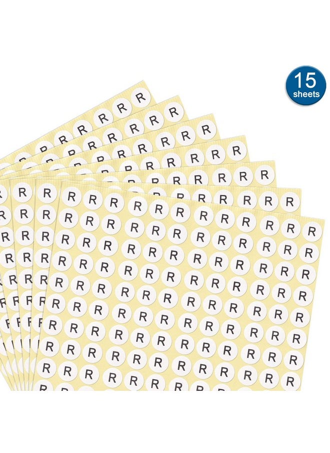 dealzEpic - Alphabet Stickers Of The Letter R - Small Round Paper Self-Adhesive Peel And Stick Letter Labels - Set Of 15 Sheets  - Image 3