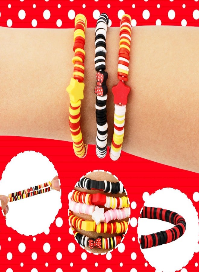 Sumalon Colorful Friendship Bracelet Set, Cute Stack Summer Beach Surfer Bracelets, Handmade Adjustable Stretch Beaded Bracelets (16Pcs-Mouse) - Image 3