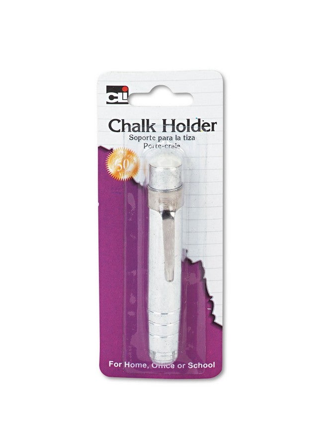 Charles Leonard Pen Style Aluminum Chalk Holder with Chalk, Silver (74541) - Image 2