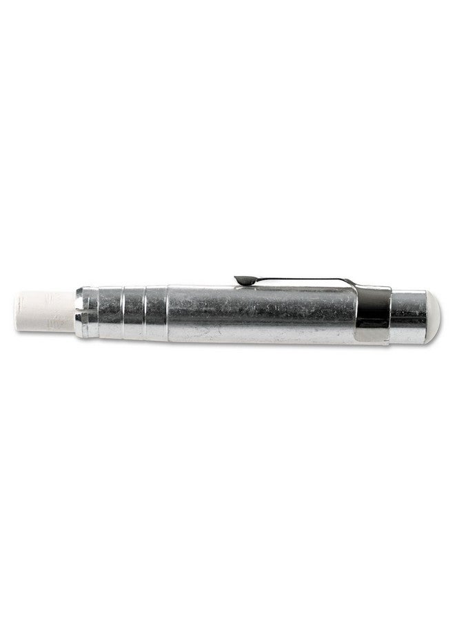 Charles Leonard Pen Style Aluminum Chalk Holder with Chalk, Silver (74541) - Image 1