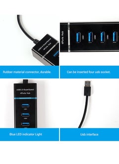 نيبمينينت كابل محول وموزع محمول مزود بعدد 4 منافذ USB 3.0 أسود  - Image 4