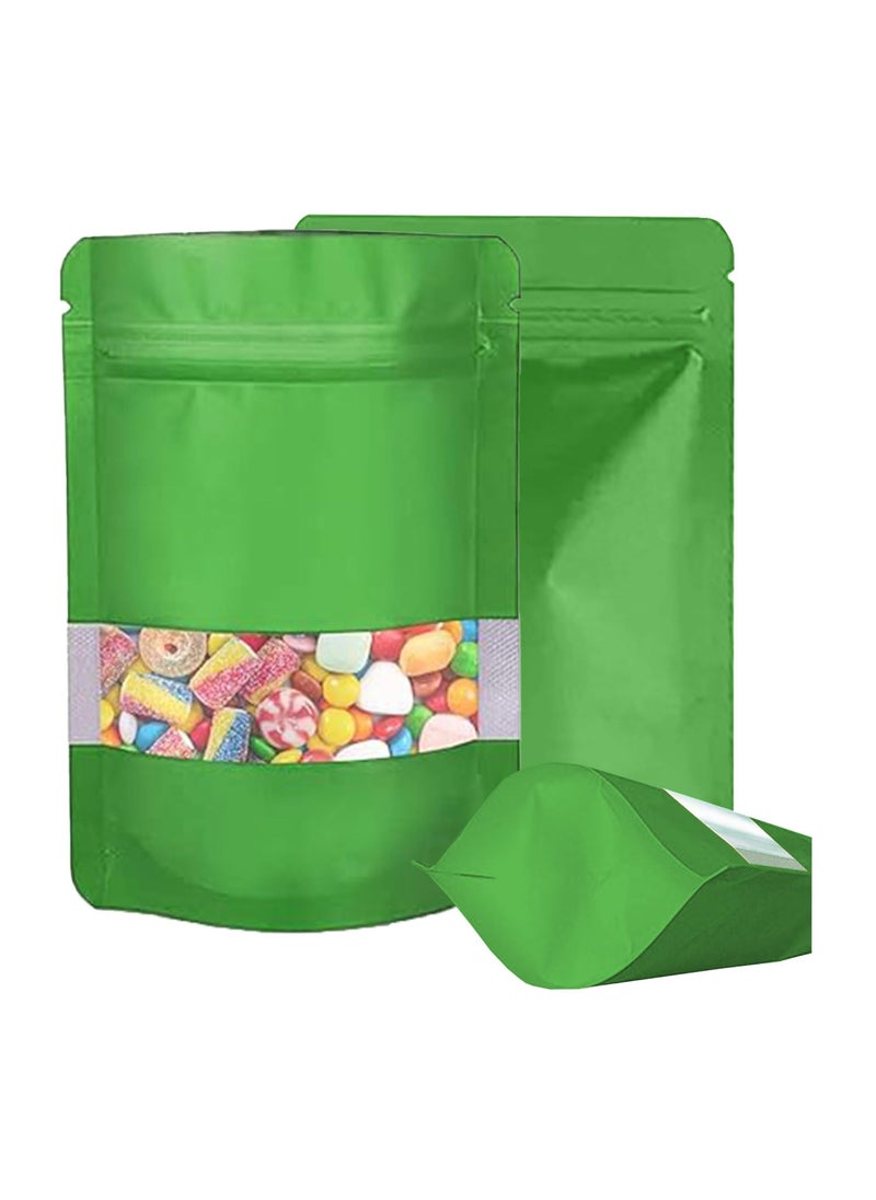 SKY FLEXI PACK SKY FLEXI PACK Ziplock Matte Finish Polyester Pouch 16 x 235cm Green Pack of 5 Airtight Reusable Waterproof Stand Up MultiPurpose Storage Bags with Transparent Window Capacity 500gm  - Image 1