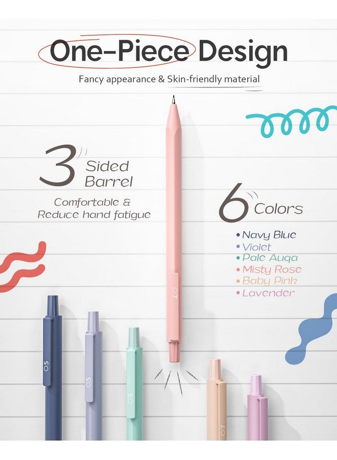 Nicpro 6Pcs Pastel Mechanical Pencil Set, 0.5 & 0.7 Mm With 6 Tubes Hb Lead Refill, 3Pcs Eraser And 9Pcs Eraser Refill For Student Writing Drafing, Drawing, Sketching-With Cute Case - Image 2