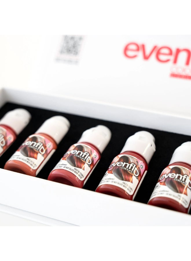 Evenflo Lip Set Professional Permanent Makeup Pigments For Lips  Evenflo Colours 5X15Ml - Image 2