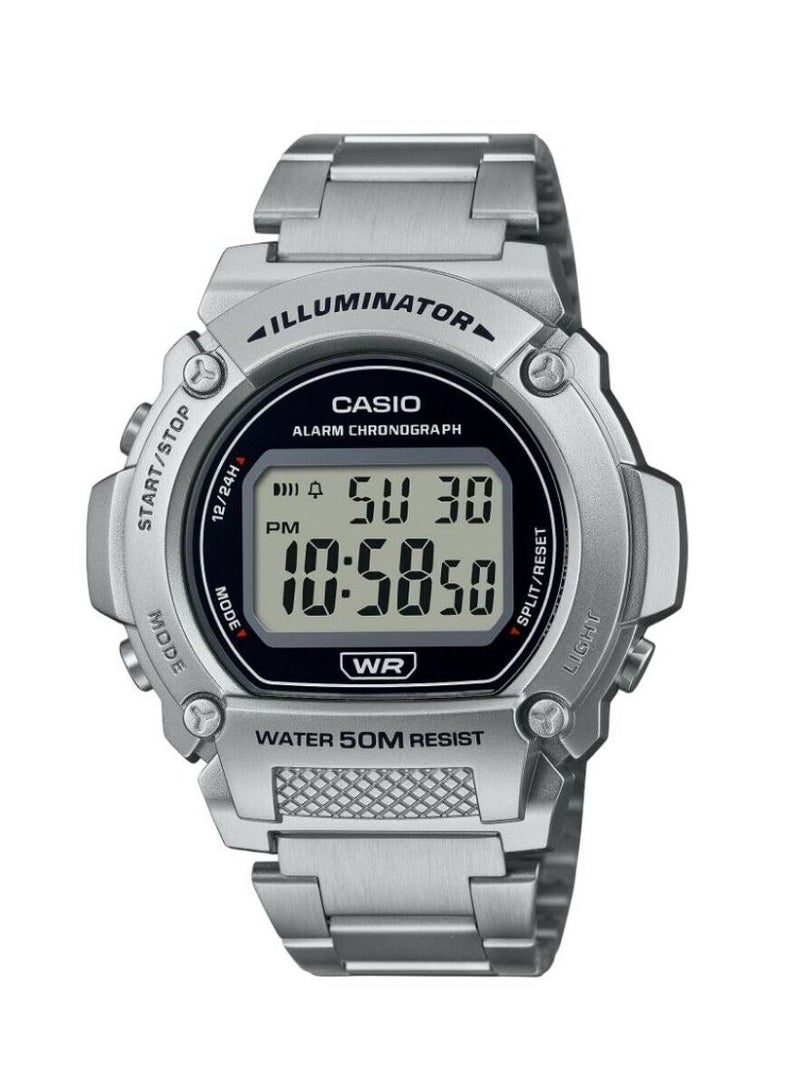 CASIO Men's Classic Digital Display Quartz Stainless Steel Watch W-219HD-1AVDF