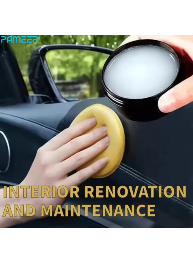 PAMEER Car interior renovation wax, powerful formula - versatile and plastic care wax, dashboard, seats, center console maintenance, renovation agent, anti-aging protection, anti whitening, car seat cover, wood plastic composite material - Image 1