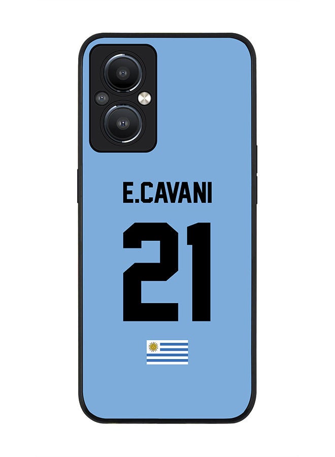 Stylizedd Rugged Black edge case for OnePlus Nord N20 5G Slim fit Soft Case Flexible Rubber Edges Anti Drop TPU Gel Thin Cover - Football Team - Uruguay Player Name - E.Cavani - Image 1