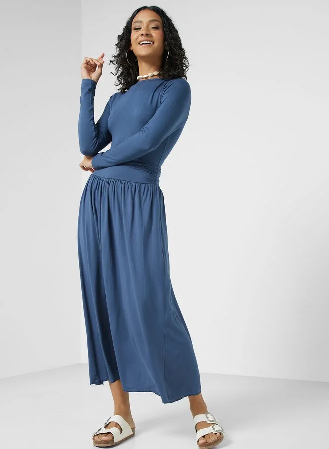 Ginger Basics Closed Neck Long Sleeve Top