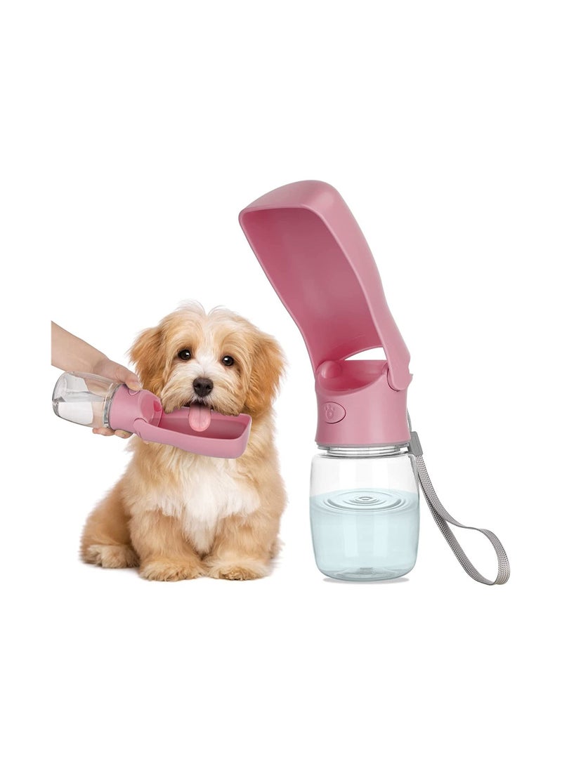 زجاجة مياه محمولة للحيوانات الأليفة للسفر، مقاومة للتسرب وخالية من مادة BPA، وردية اللون - Image 1