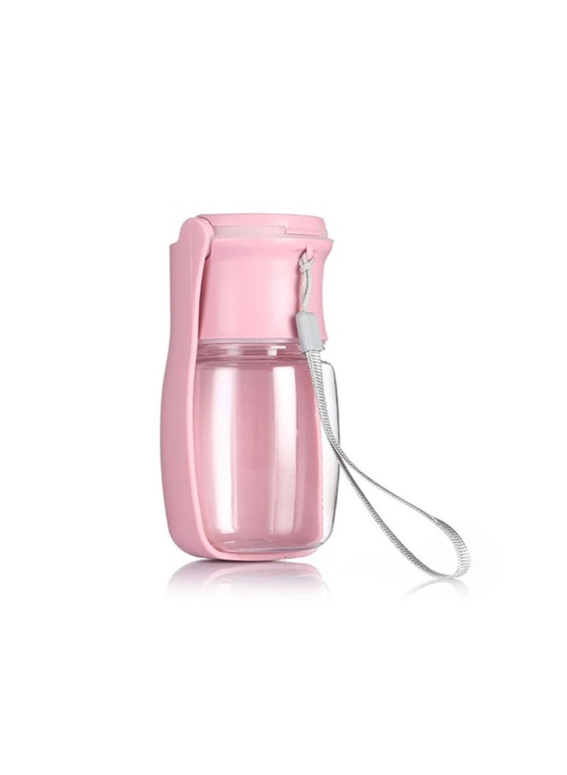زجاجة مياه محمولة للحيوانات الأليفة للسفر، مقاومة للتسرب وخالية من مادة BPA، وردية اللون - Image 2
