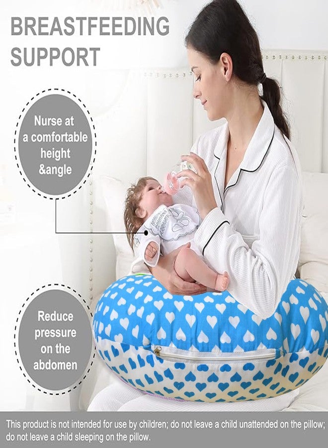 VParents Feeding Pillow, Breast Feeding Pillows Vacuum Packed Cotton Nursing Pillow and Positioner, Breastfeeding, Bottle Feeding, Baby Support Rosy (Blue) 110486 - Image 5