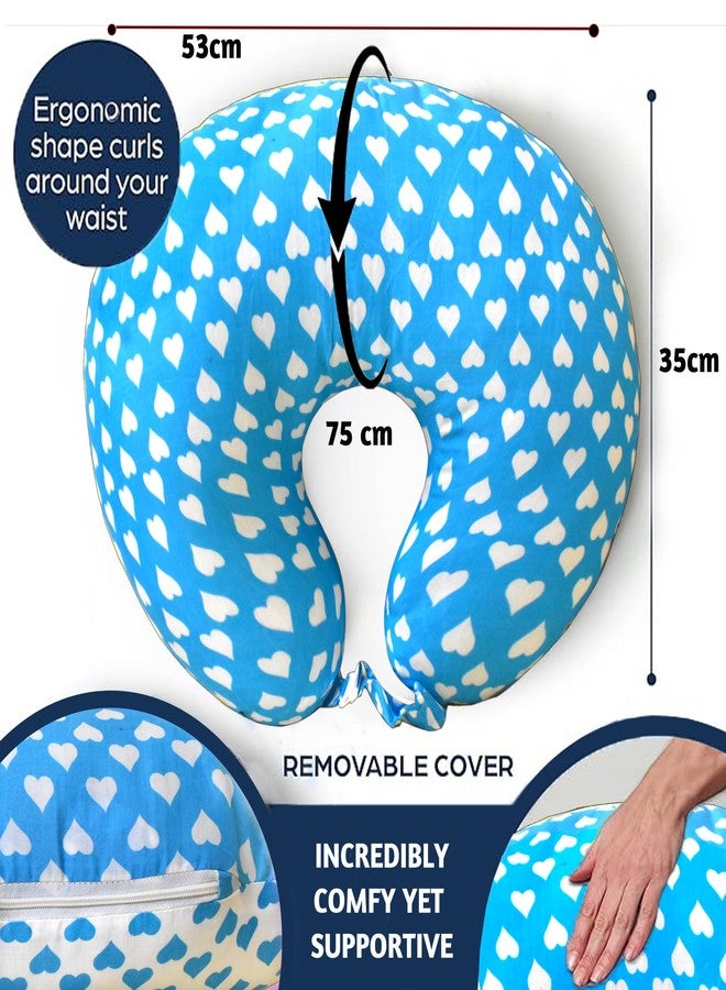 VParents Feeding Pillow, Breast Feeding Pillows Vacuum Packed Cotton Nursing Pillow and Positioner, Breastfeeding, Bottle Feeding, Baby Support Rosy (Blue) 110486 - Image 4