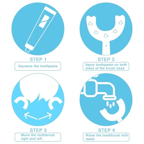 Divayanshi U Shaped Toothbrush for Kids 2-5 Years – Soft Silicone 360° Toothbrush | Gentle Teeth Cleaning & Gum Massager, Safe BPA-Free Oral Care for Toddlers- blue (pack of 2) - Image 2