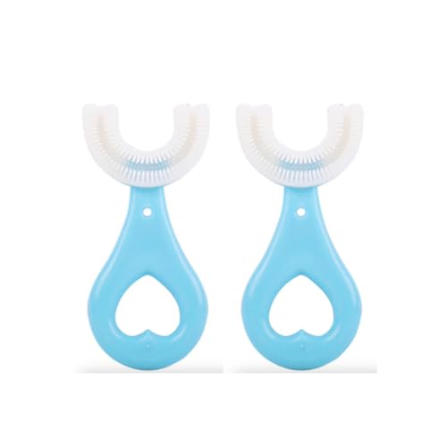 Divayanshi U Shaped Toothbrush for Kids 2-5 Years – Soft Silicone 360° Toothbrush | Gentle Teeth Cleaning & Gum Massager, Safe BPA-Free Oral Care for Toddlers- blue (pack of 2) - Image 1