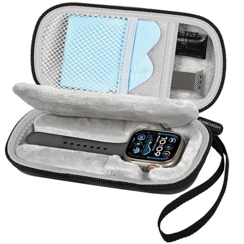 ANKHOH Single Watch Travel Case - Portable Hard Shell Watch Organizer for Men & Women, Fits Smart Watches & Large Dials, Soft Inner Lining with Detachable Hand Strap (Case Only) - Image 1