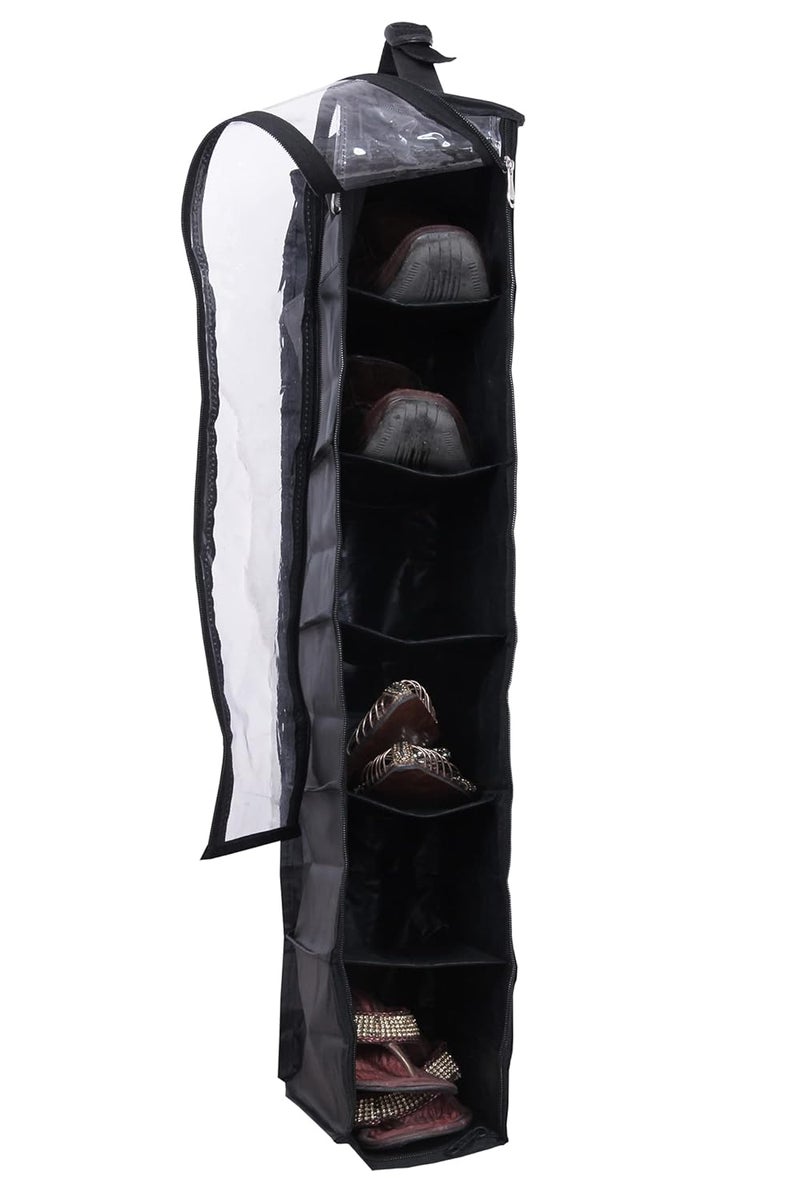 Kuber Industries Kuber Industries Reixen Hanging Shoe Shelves Closet Organizer 6 Section Black  - Image 1