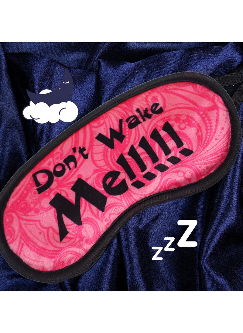Tediline - Eye Mask for Sleeping - Printed Design, Don't Wake Me, Pink - Ultra Soft, Elastic Strap, Light Blocking Sleep Mask for Women, and Kids - Travel-Friendly, Breathable Fabric, Comfortable Fit, Ideal for Relaxation and Travel Sleep Aid - Image 1
