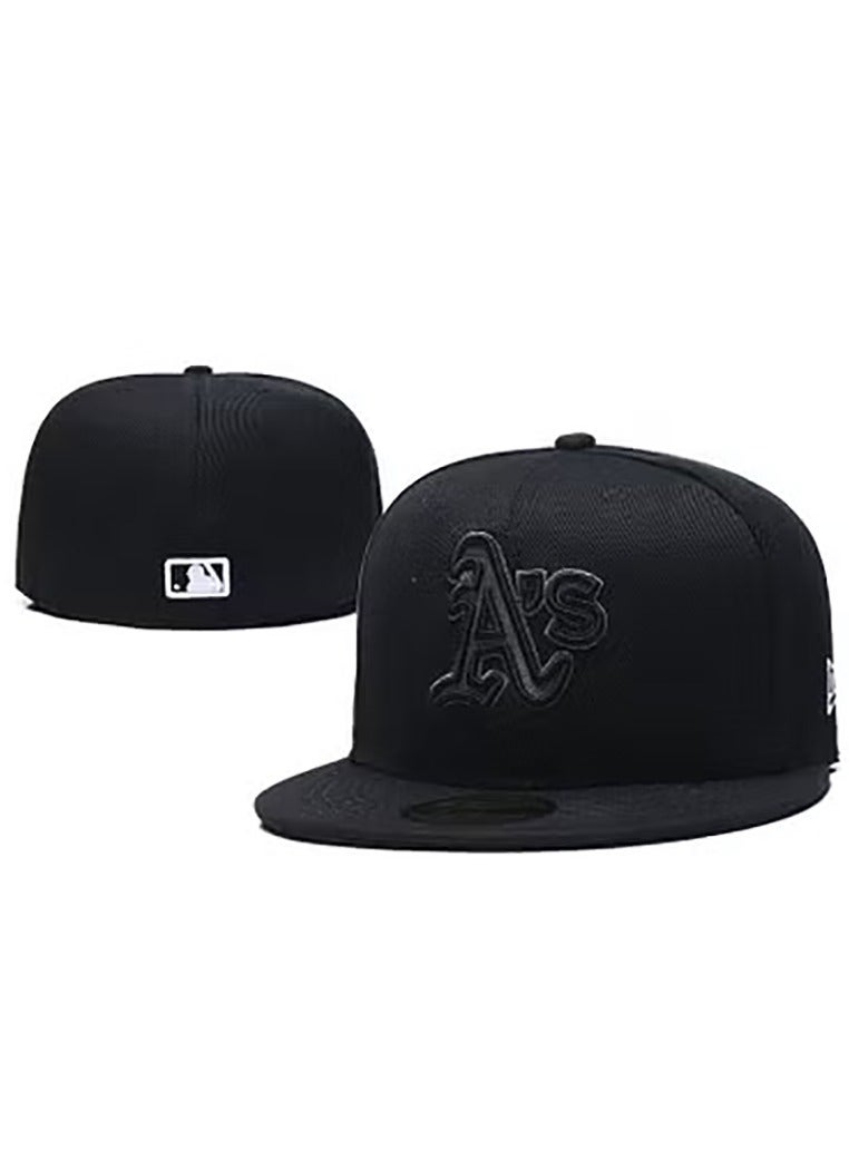 NEW ERA Oakland Athletics Black Flat - Brim Cap, Embroidered Logo - 59.6cm 