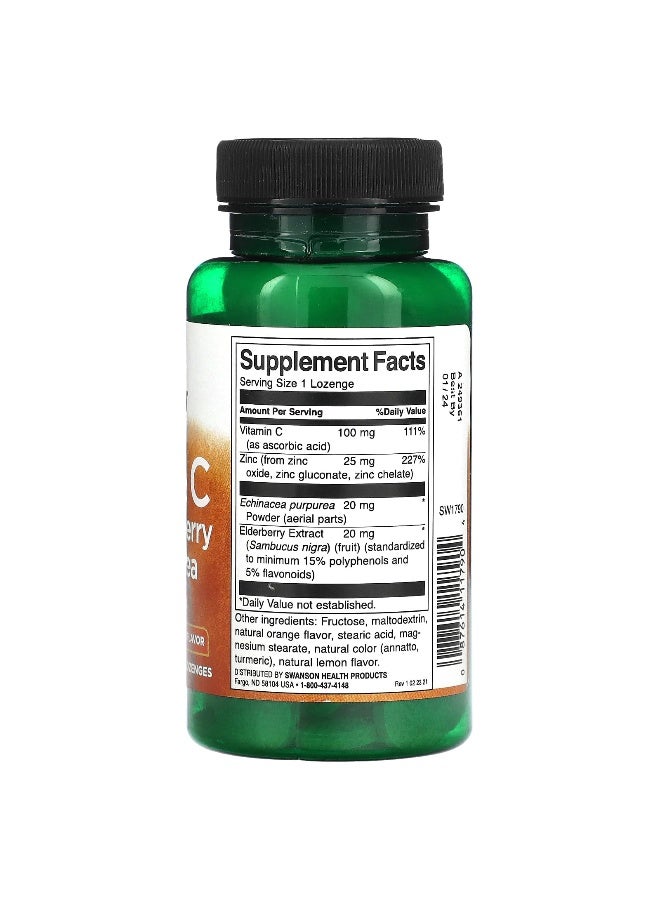 SWANSON سوانسون، زنك وفيتامين سي مع البلسان والإخناسيا، برتقال وليمون، 60 حبة مصاصة - Image 2