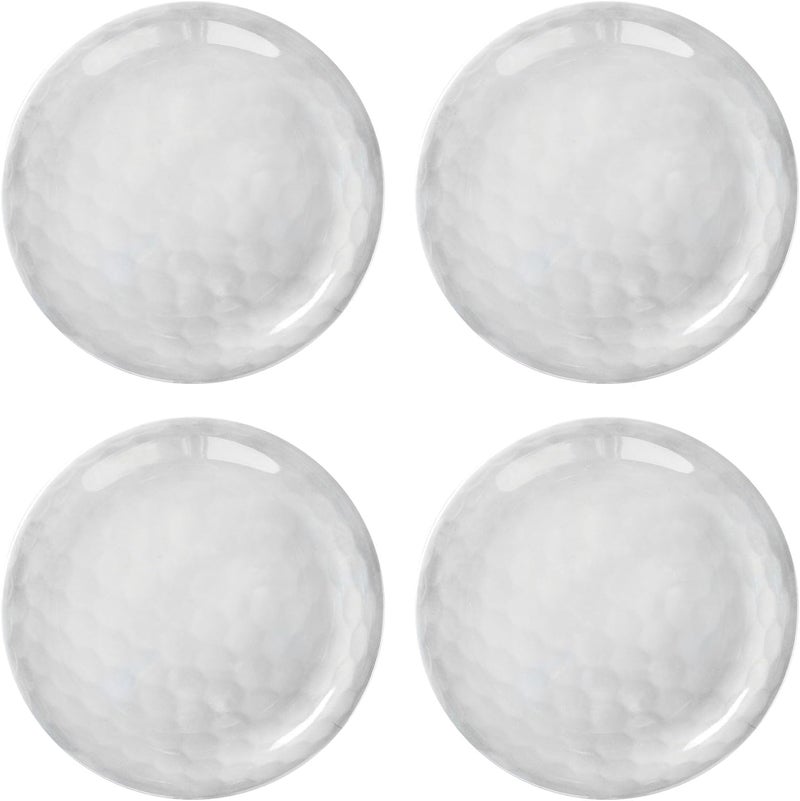 UP UPware Golf Ball Melamine Round Dessert Plates Small Serving Plates for Appetizer Snacks and Side Dishes White 6 Inch Set of 4 - Image 1