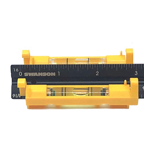 Swanson Tool Co. , Inc Swanson Tool Co LLP002 2-Pack Yellow Levels, Includes one 2-ring pitch vial and one 1-ring line level - Image 4