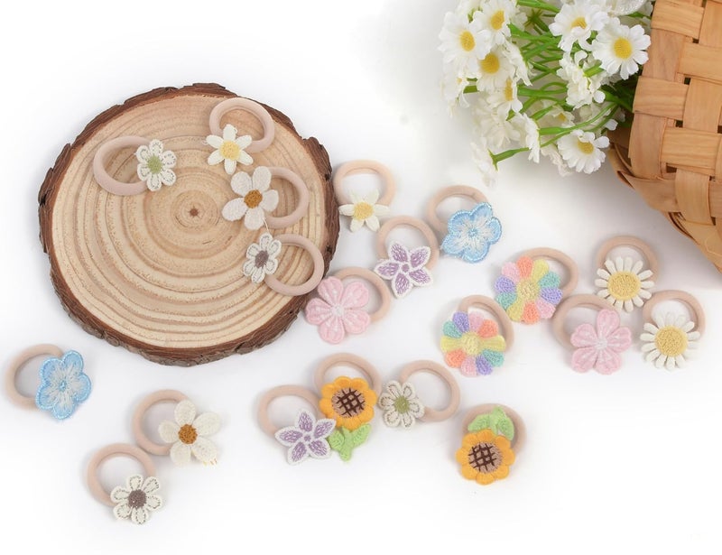 BIANHUAN 20 Pcs Toddler Hair Ties Girls Hair Accessories Baby Hair Bows Cute Flower Hair Ties Little girls Hair Accessories for Thick Hair Candy Colors - Image 3