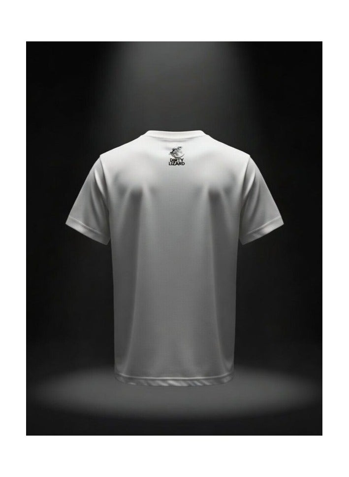 Dirty Lizard White printed t-shirt with Street wear image 100% cotton 47 - Image 2