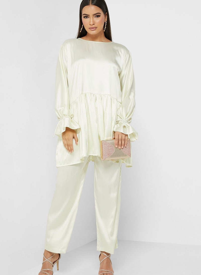 hayas closet Tie Up Sleeve Tunic & Pants Set - Image 5