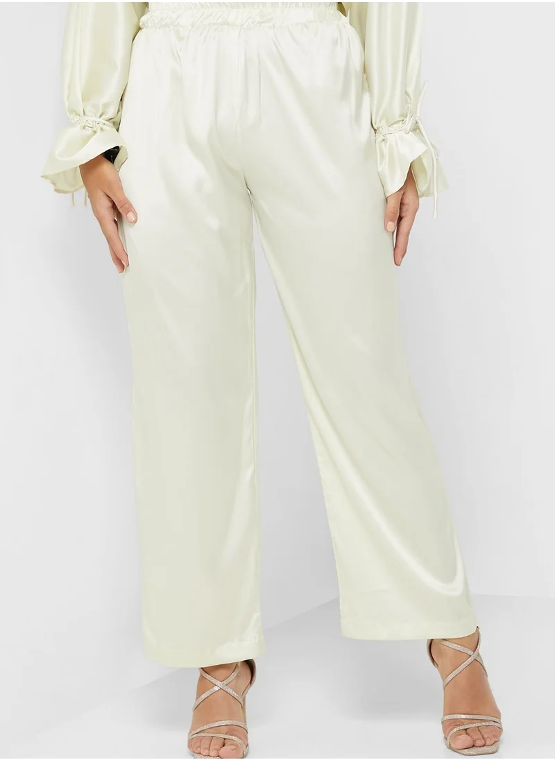 hayas closet Tie Up Sleeve Tunic & Pants Set