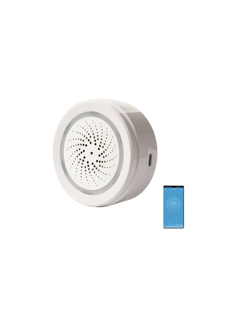 Generic - Smart Wi-Fi Siren Alarm, Wireless Alarm, Burglar Alarm with Sound and Light, 100dB Sounder, Tuya App Control, No Hub Required, for House, Apartment, Compatible with Alexa, Google Assistant(1 Pack) - Image 1