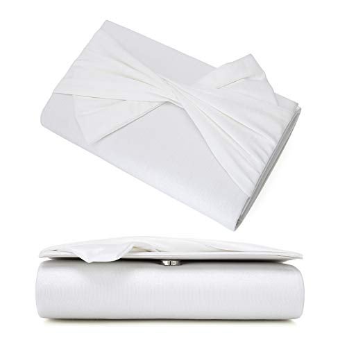 IXEBELLA Satin Evening Bag Bow Flap Clutch Purse for Women Formal Party/Prom/Wedding (White) - Image 5