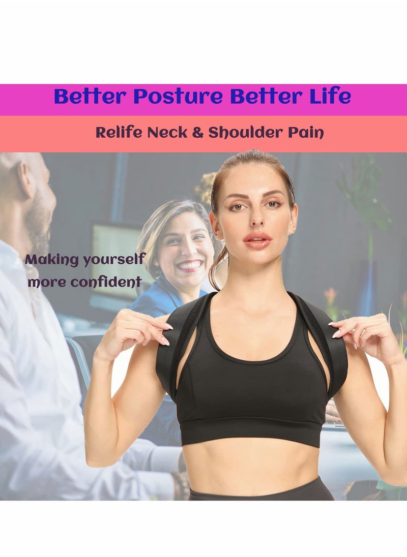 SYOSI - Back Brace Pro Posture Corrector for Women Adjustable Breathable back support belt for men Improves Posture Neck Pain Relief Medium 27'' 36'' - Image 1