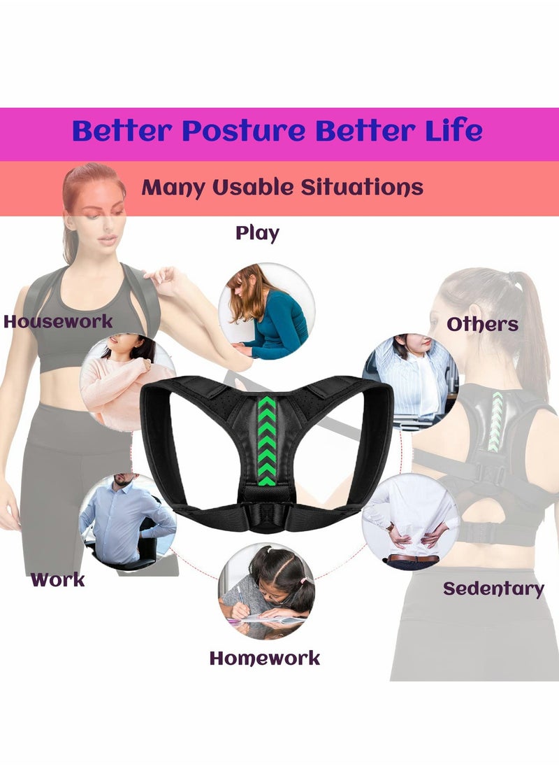 SYOSI - Back Brace Pro Posture Corrector for Women Adjustable Breathable back support belt for men Improves Posture Neck Pain Relief Medium 27'' 36'' - Image 1