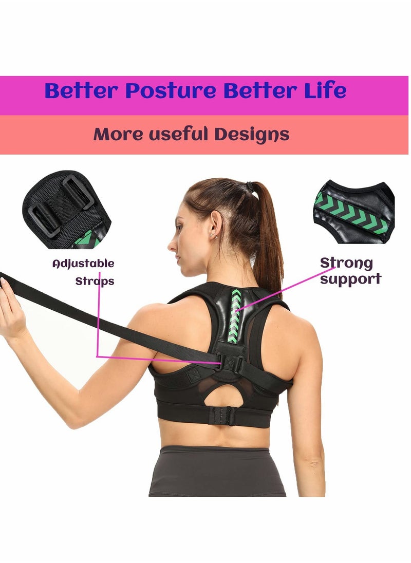 SYOSI - Back Brace Pro Posture Corrector for Women Adjustable Breathable back support belt for men Improves Posture Neck Pain Relief Medium 27'' 36'' - Image 1