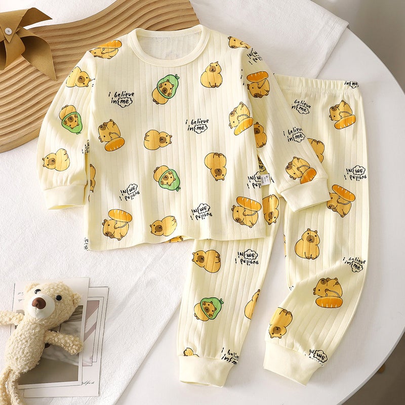 Children's Cotton Underwear Set, New Autumn Style, Baby Boys' Loungewear, Girls' Pajamas, Autumn Clothes and Pants, Children's Clothing - Image 1