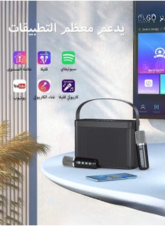 LEOKOR Karaoke Machine,with 2 Wireless Microphone Portable Bluetooth Speaker Pro,Sound Big Audio and Rich Bass Equipped,with TF Card USB Flash Drive Sound Changing Function,5 Hours of Playtime Bluetooth  - Image 2